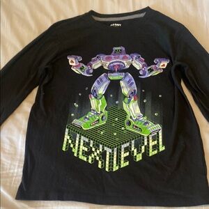 Old Navy Black Long Sleeve Tee with Tech-Inspired Design